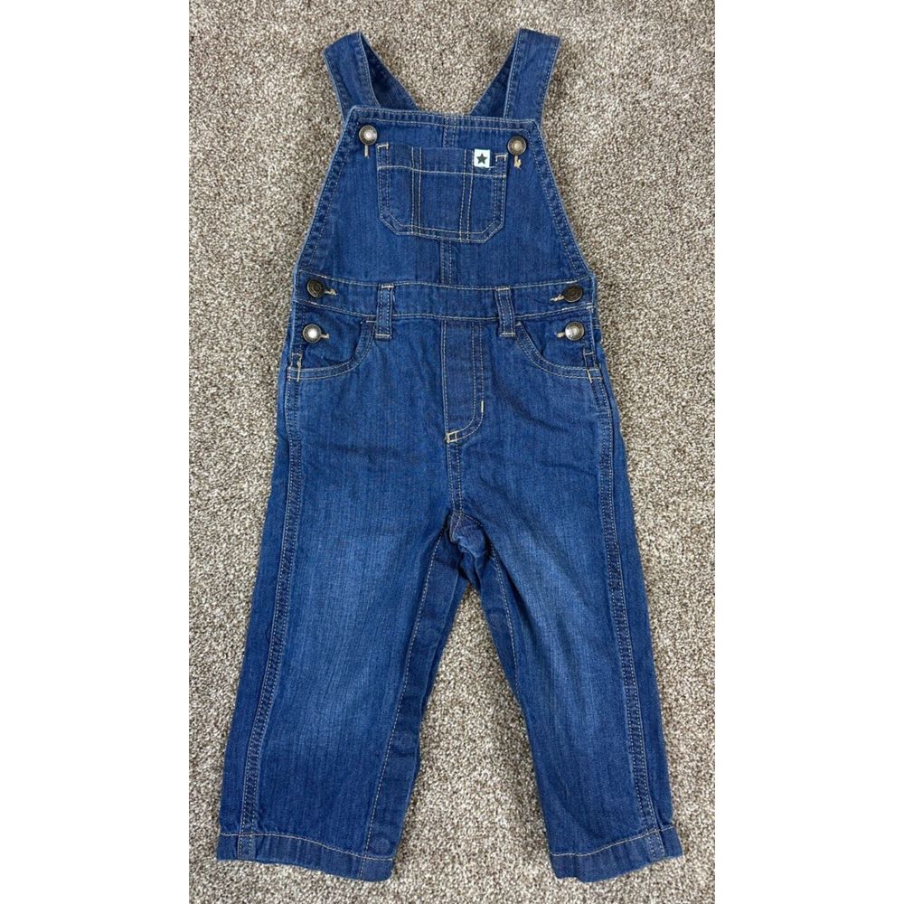 Carters 18 months Toddler Denim Bib Overalls -‎ Vintage Look - Blue Denim